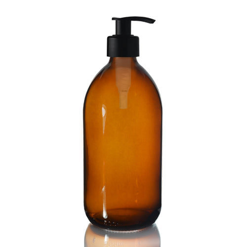 Amber Glass Bottle with Pump Top (500ml)