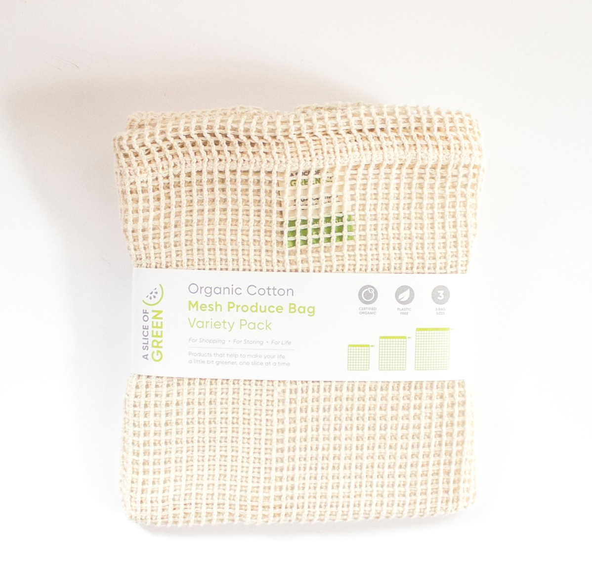 Produce Bag - Organic Cotton Mesh (Variety Pack of 3)