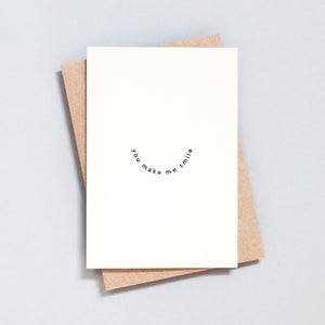 Ola Hand Printed Greetings Card - You Make Me Smile