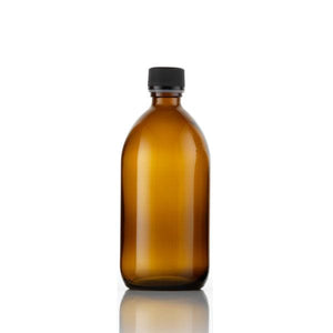 Amber Glass Bottle with Cap Top (500ml)
